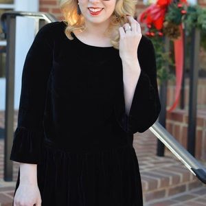 Madewell Black Velvet Mini Dress
